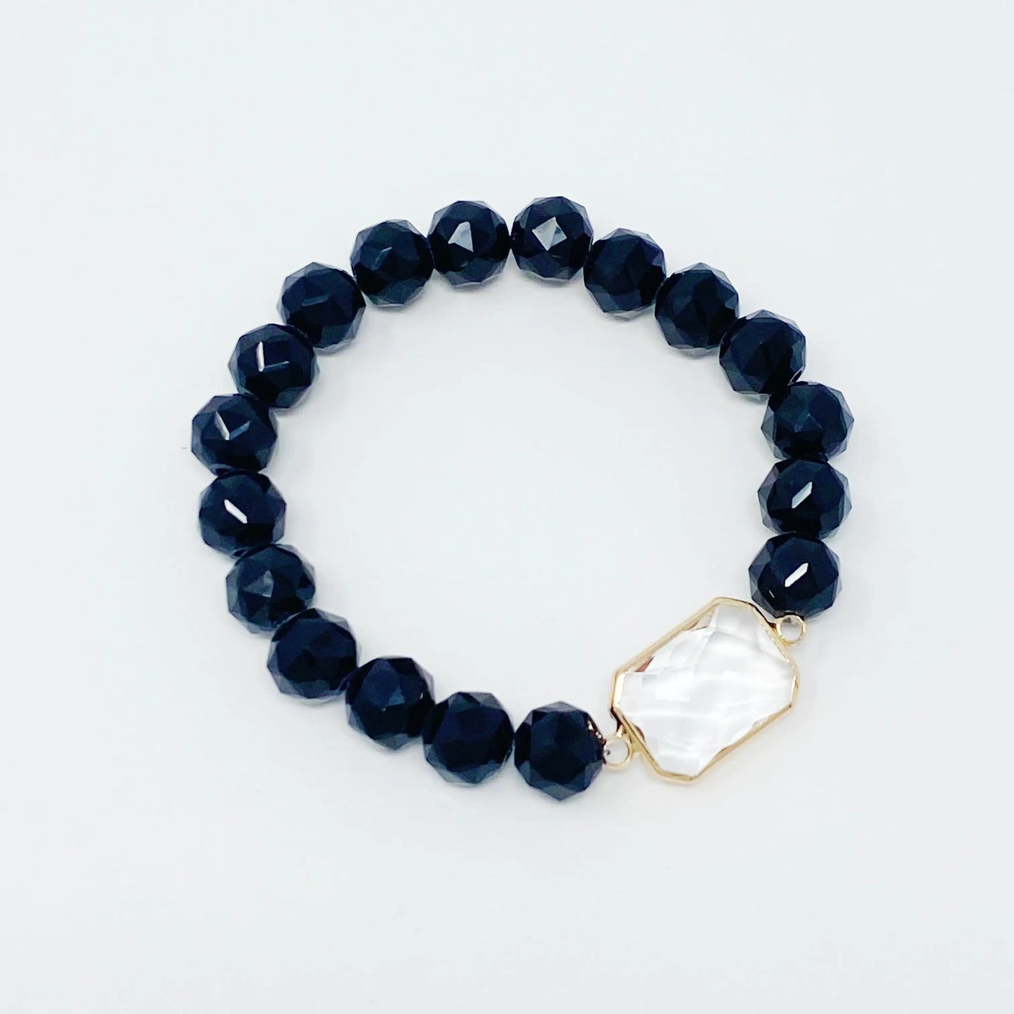 Stretch-Armband mit Perlen im Diamantschliff