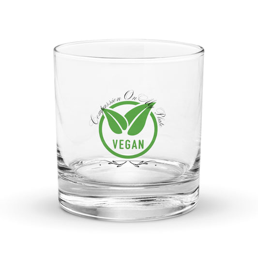 Compassion On My Plate Vegan | Rocks Glass   - #tag1# - #tag2# - 