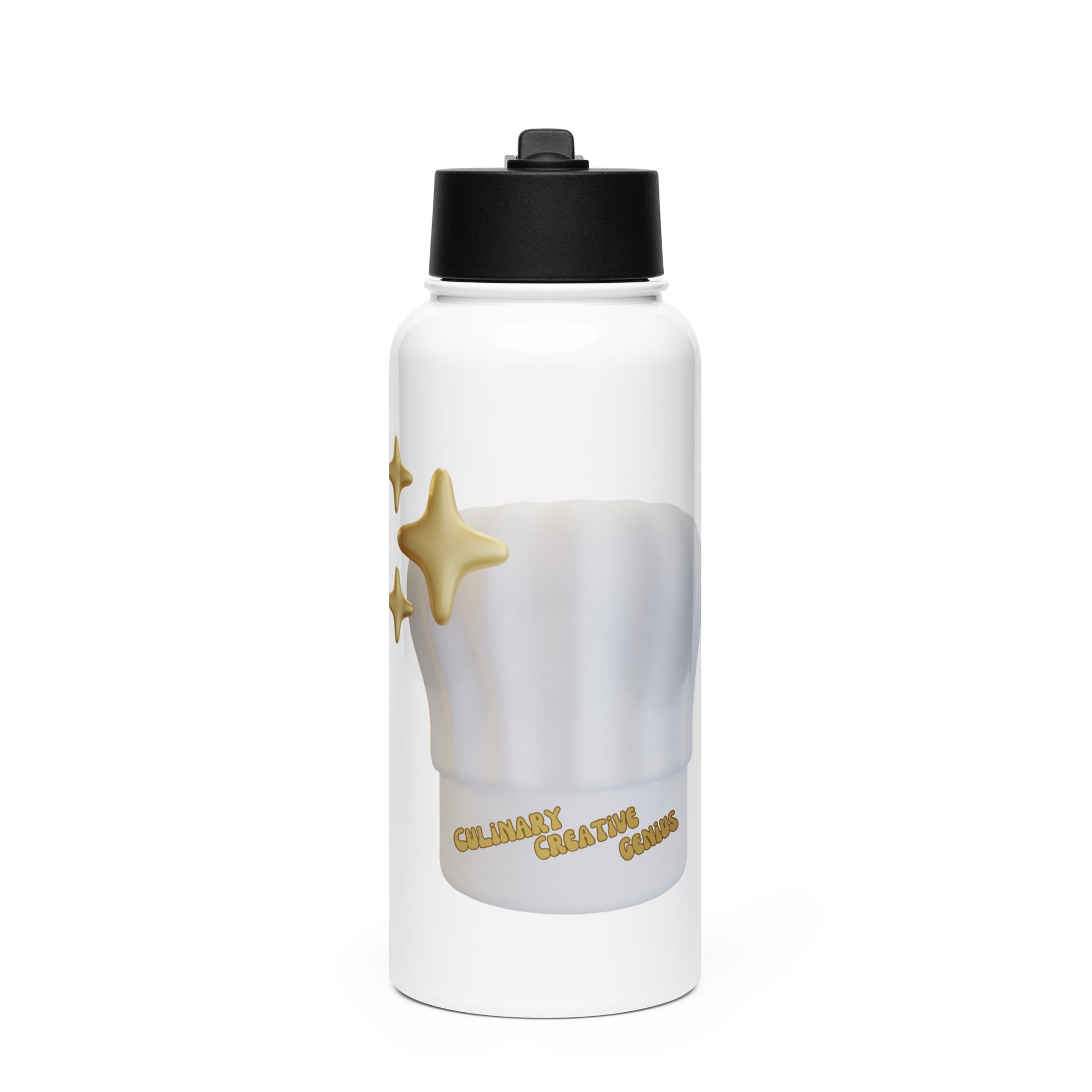 Culinary Creative Genius | Stainless Steel Water Bottle With A Straw Lid   - #tag1# - #tag2# - 