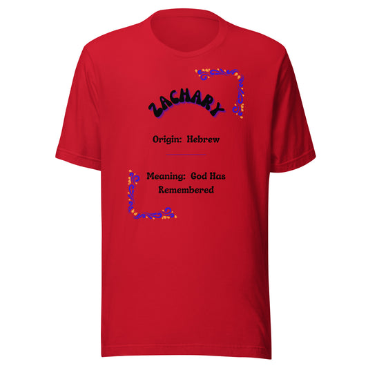 Zachary | Short Sleeve | Name Unisex T-Shirt   - #tag1# - #tag2# - 