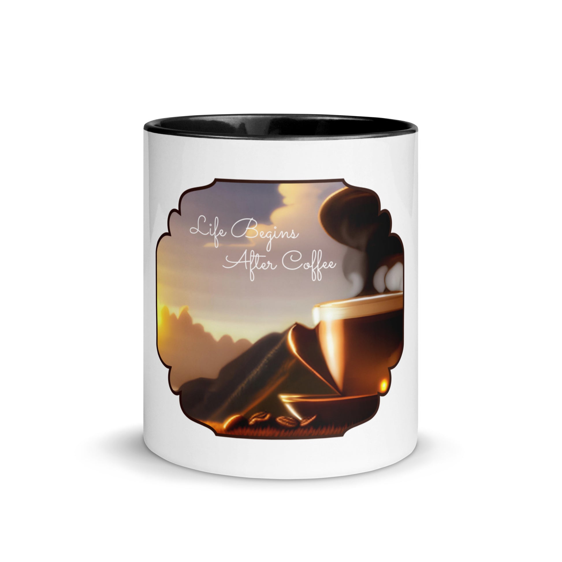 Life Begins After Coffee | Mug with Color Inside   - #tag1# - #tag2# - 