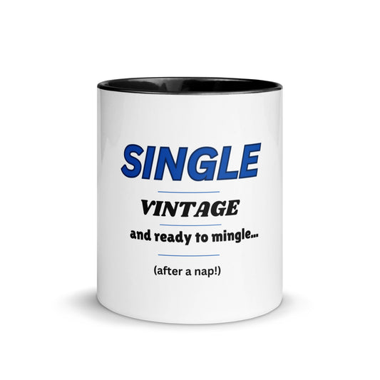 Single, Vintage | Mug with Color Inside   - #tag1# - #tag2# - 