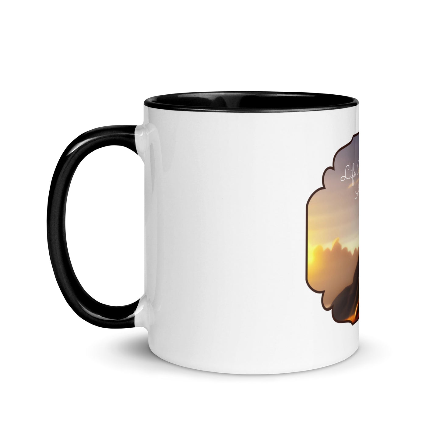 Life Begins After Coffee | Mug with Color Inside   - #tag1# - #tag2# - 