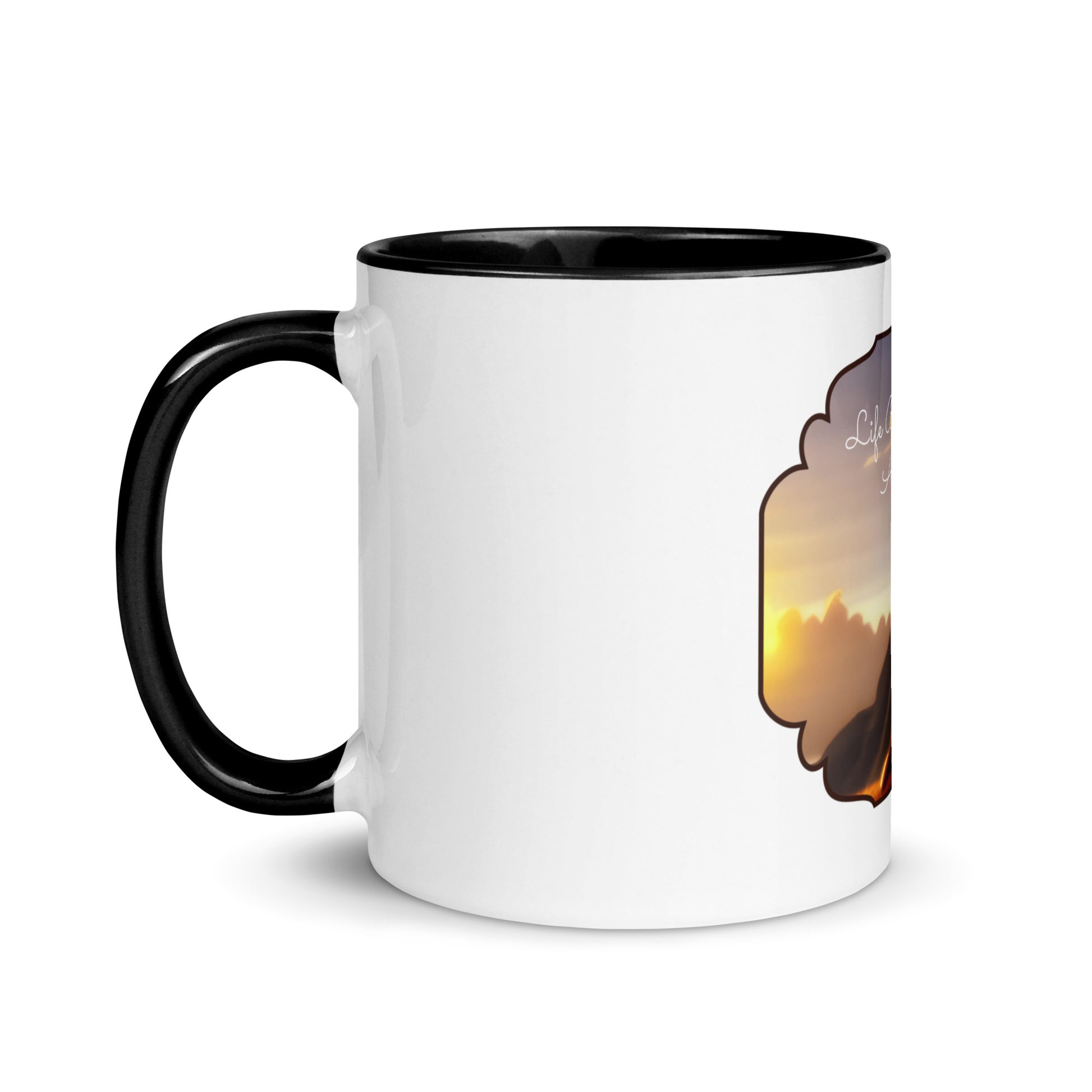 Life Begins After Coffee | Mug with Color Inside   - #tag1# - #tag2# - 