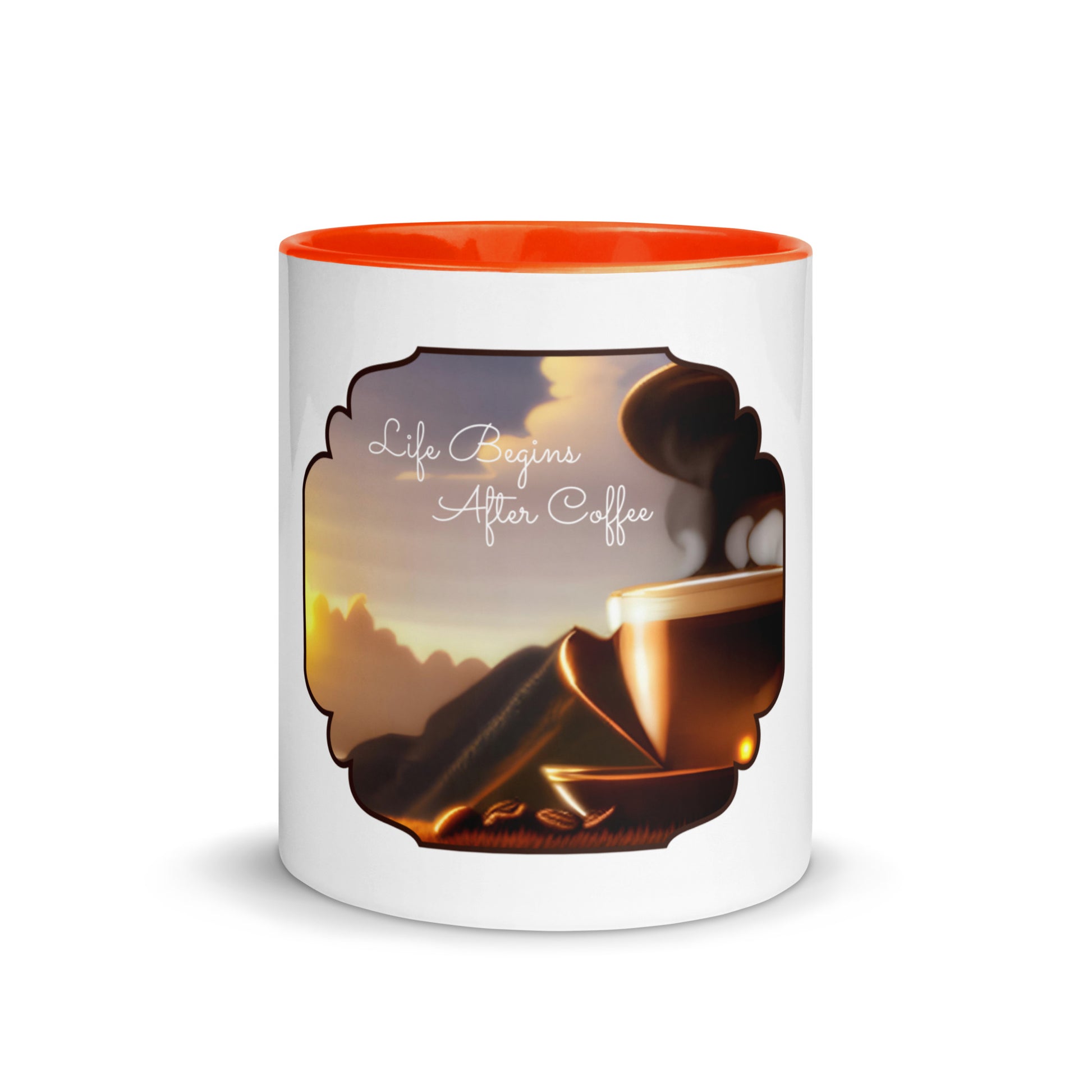 Life Begins After Coffee | Mug with Color Inside   - #tag1# - #tag2# - 