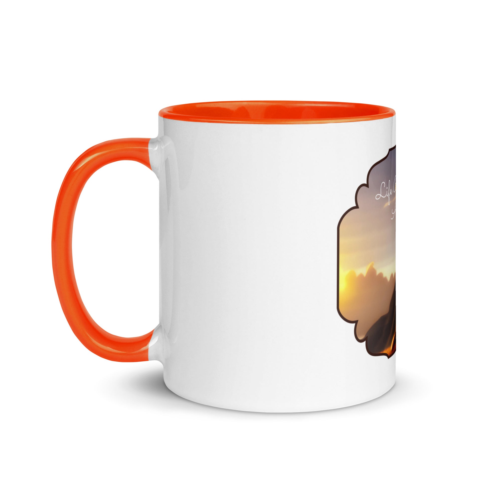 Life Begins After Coffee | Mug with Color Inside   - #tag1# - #tag2# - 