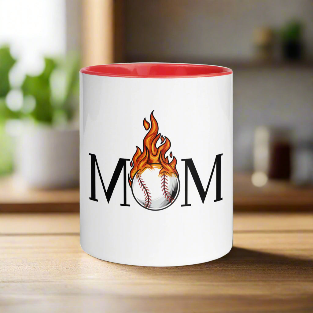 Baseball Mom | Mug with Color Inside   - #tag1# - #tag2# - 