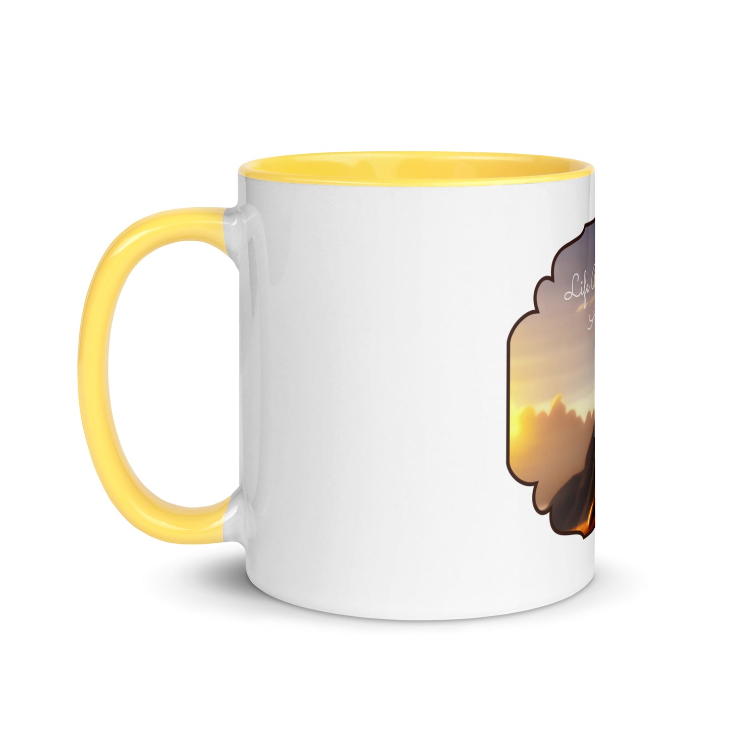 Life Begins After Coffee | Mug with Color Inside   - #tag1# - #tag2# - 
