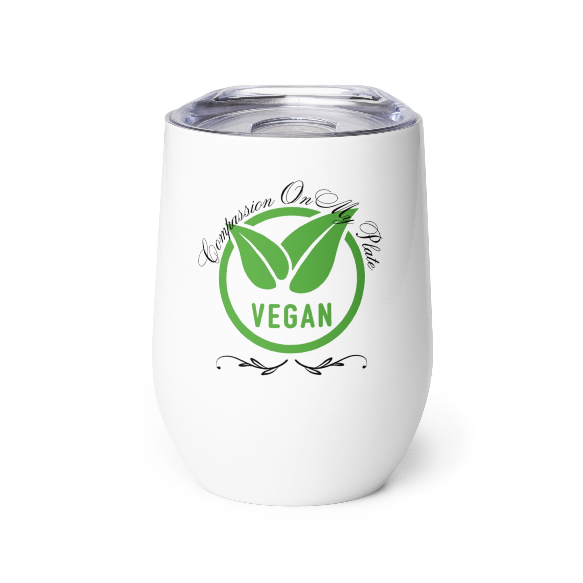 Compassion On My Plate Vegan | Wine Tumbler   - #tag1# - #tag2# - 