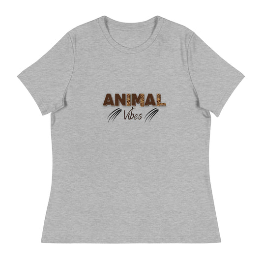 Animal Vibes | Short Sleeve | Women's Relaxed T-Shirt   - #tag1# - #tag2# - 