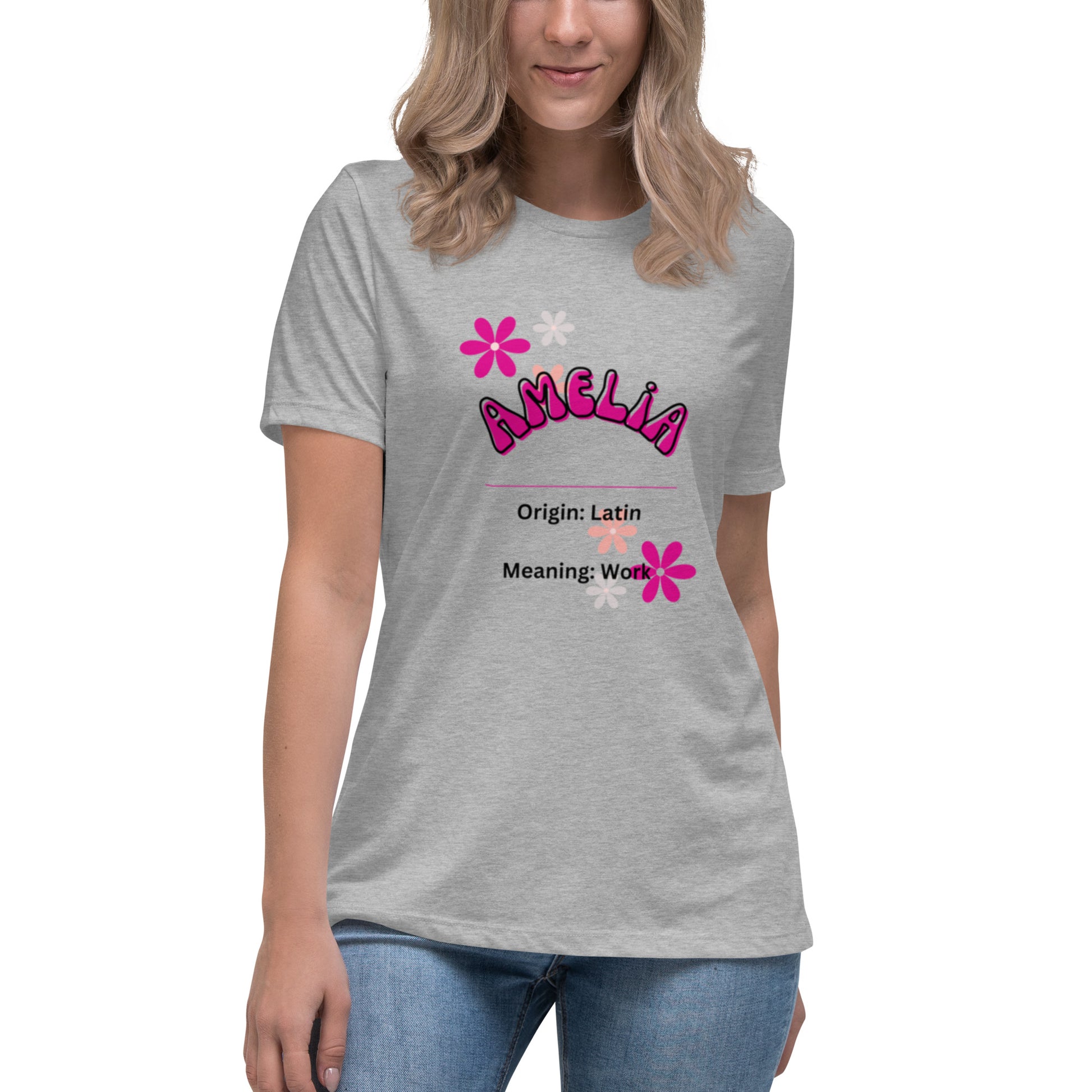 Amelia Name | Short Sleeve | Women's Relaxed T-Shirt   - #tag1# - #tag2# - 