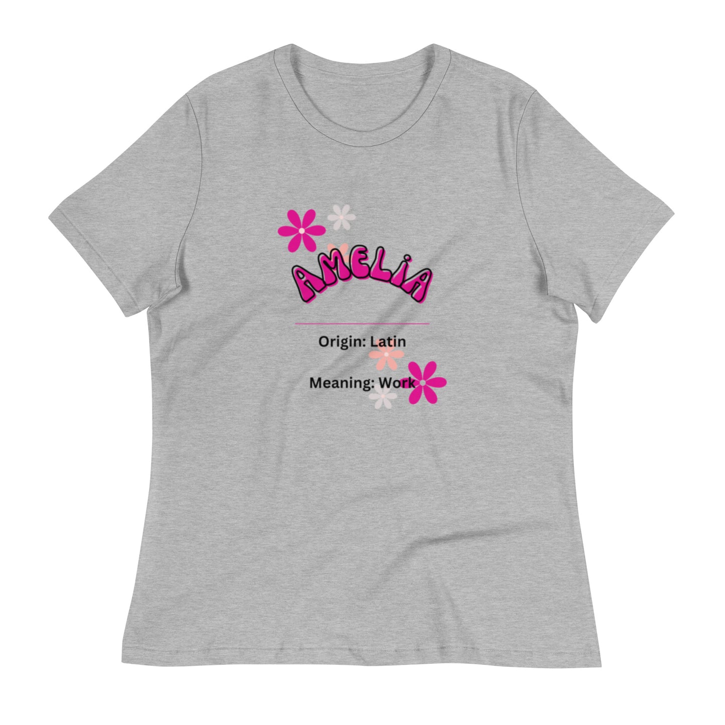 Amelia Name | Short Sleeve | Women's Relaxed T-Shirt   - #tag1# - #tag2# - 