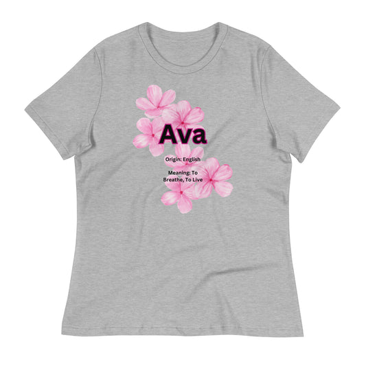 Ava Name | Short Sleeve | Women's Relaxed T-Shirt   - #tag1# - #tag2# - 