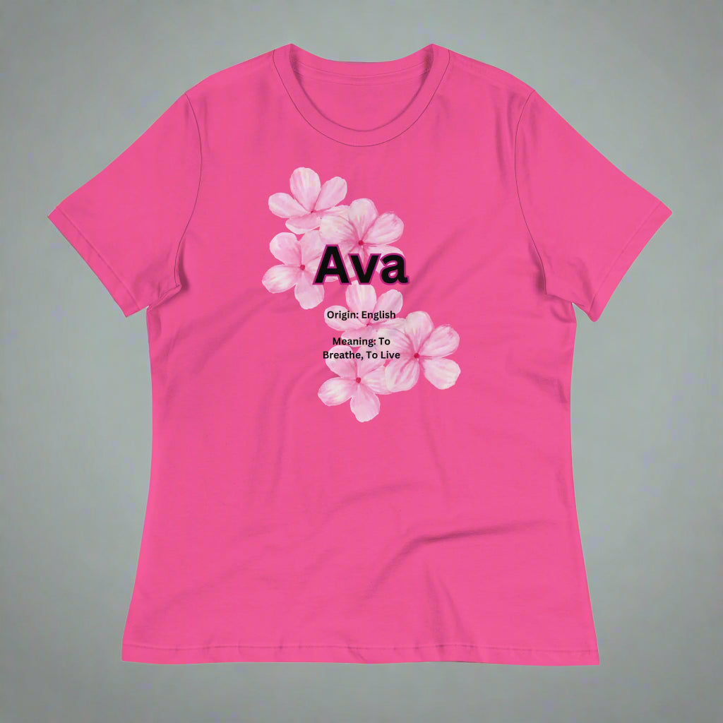 Ava Name | Short Sleeve | Women's Relaxed T-Shirt   - #tag1# - #tag2# - 