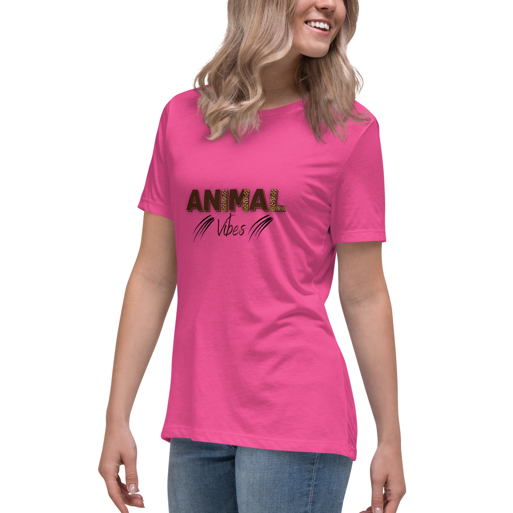 Animal Vibes | Short Sleeve | Women's Relaxed T-Shirt   - #tag1# - #tag2# - 