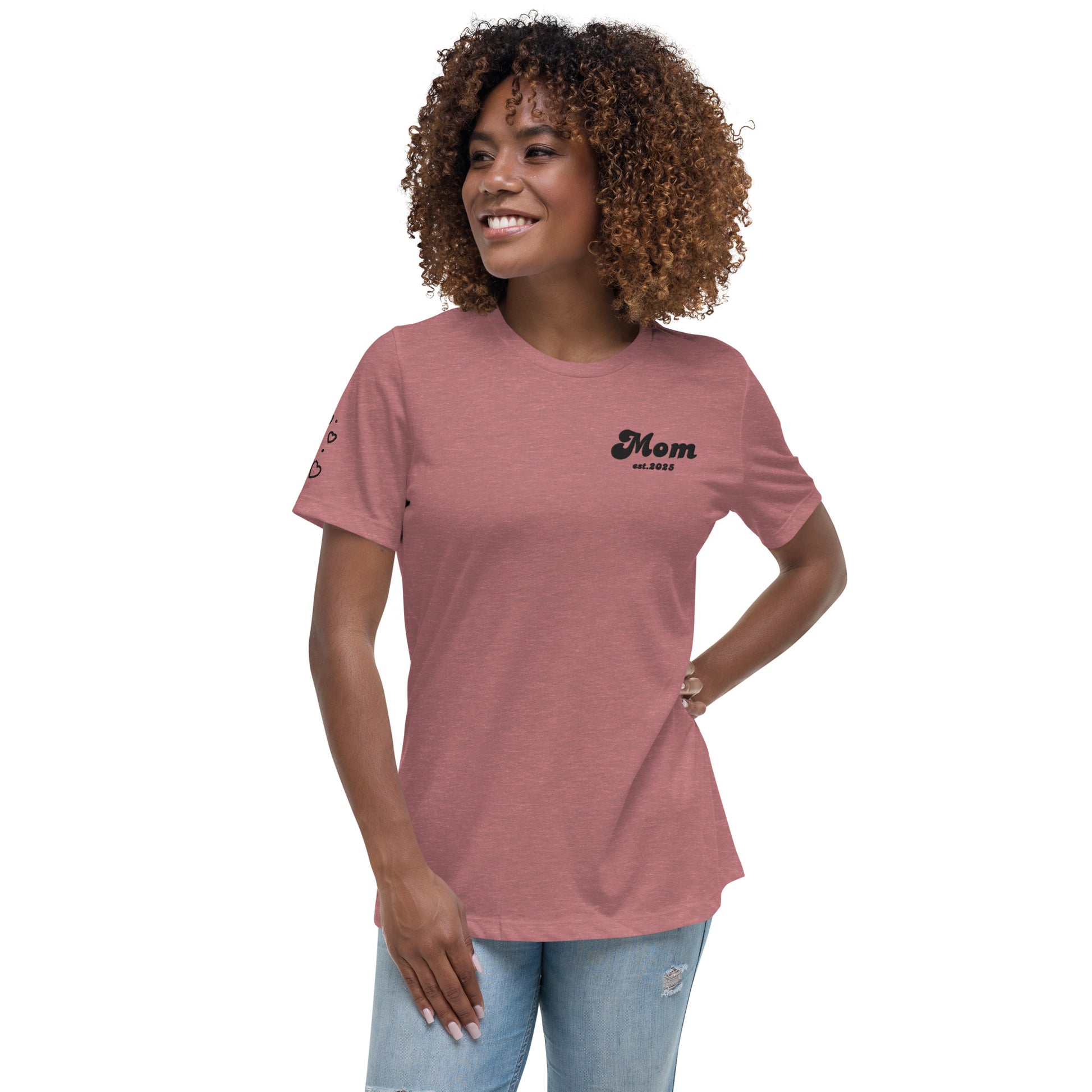 Mom est. 2025 | Embroidered | Short Sleeve | Women's Relaxed T-Shirt   - #tag1# - #tag2# - 