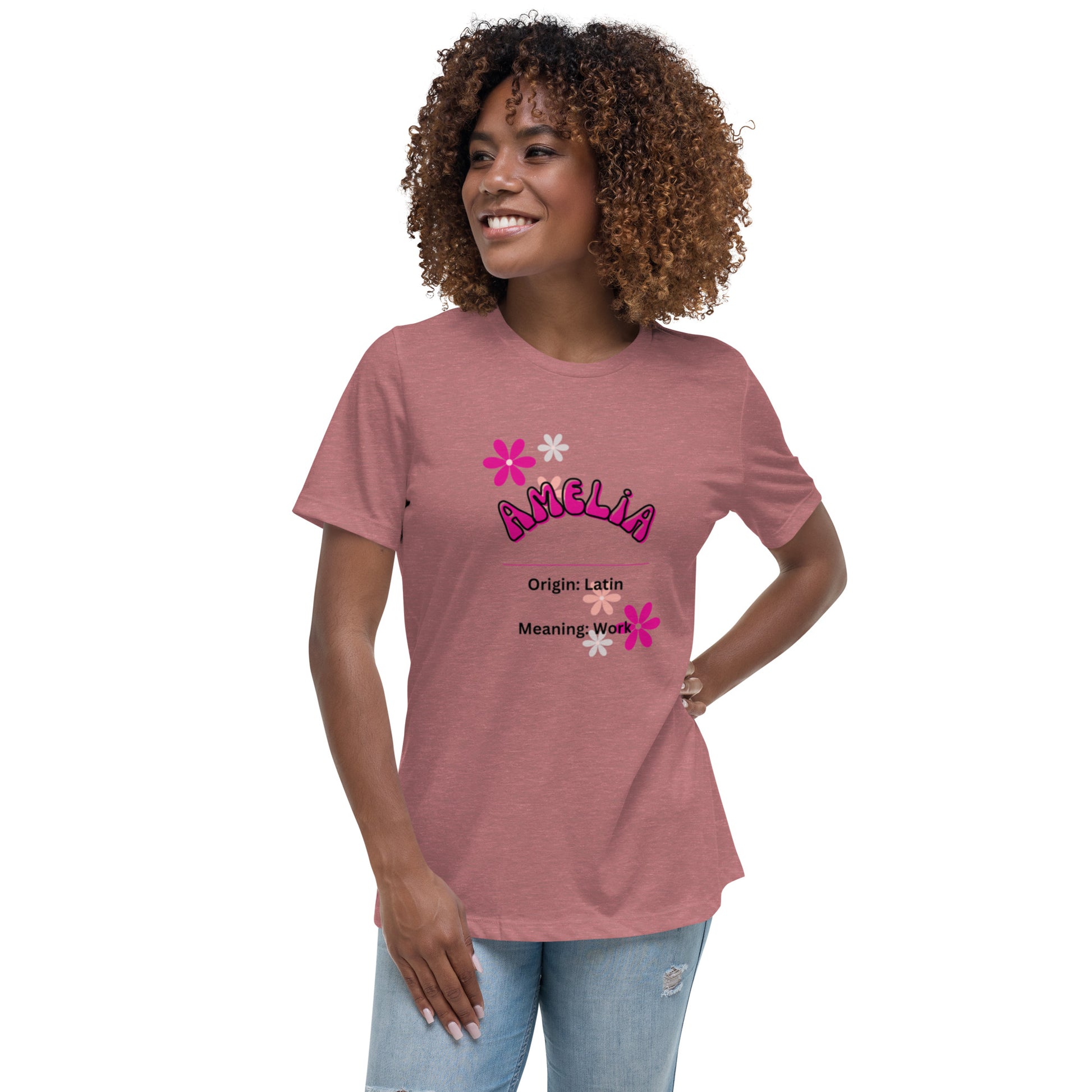 Amelia Name | Short Sleeve | Women's Relaxed T-Shirt   - #tag1# - #tag2# - 