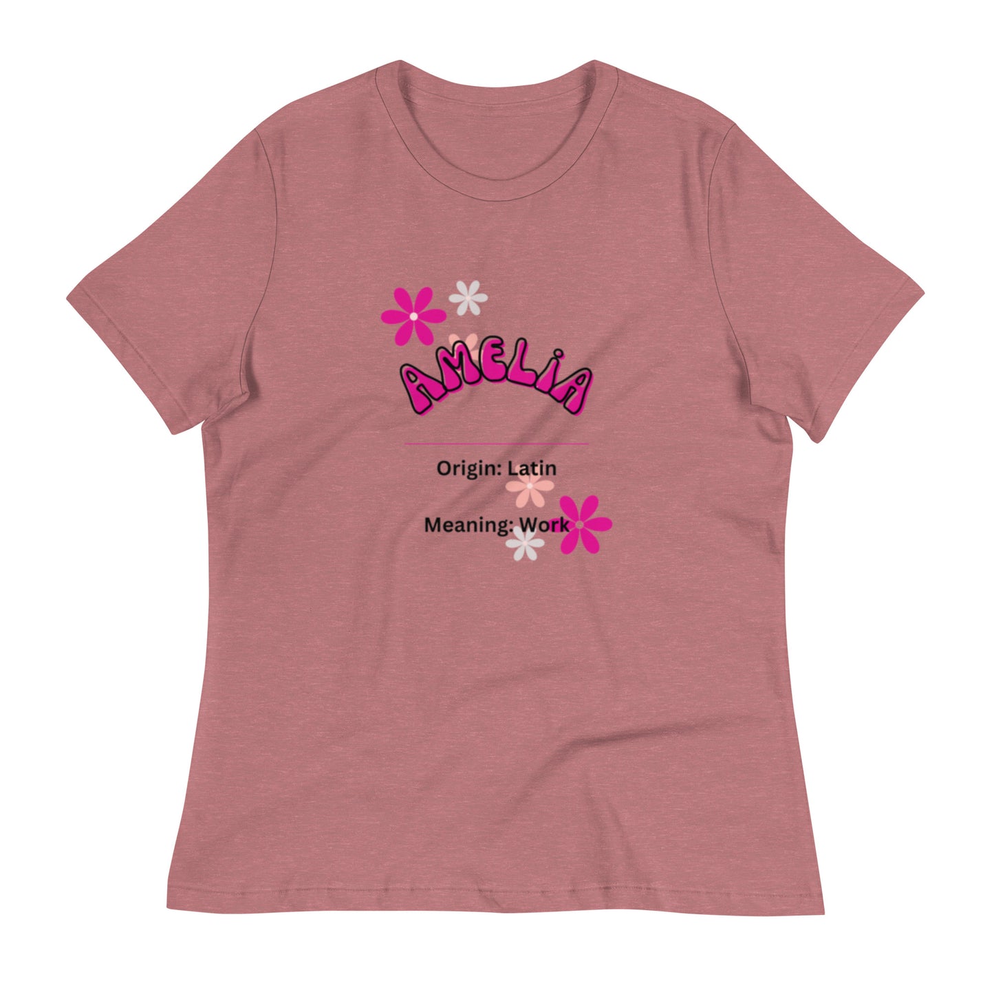 Amelia Name | Short Sleeve | Women's Relaxed T-Shirt   - #tag1# - #tag2# - 