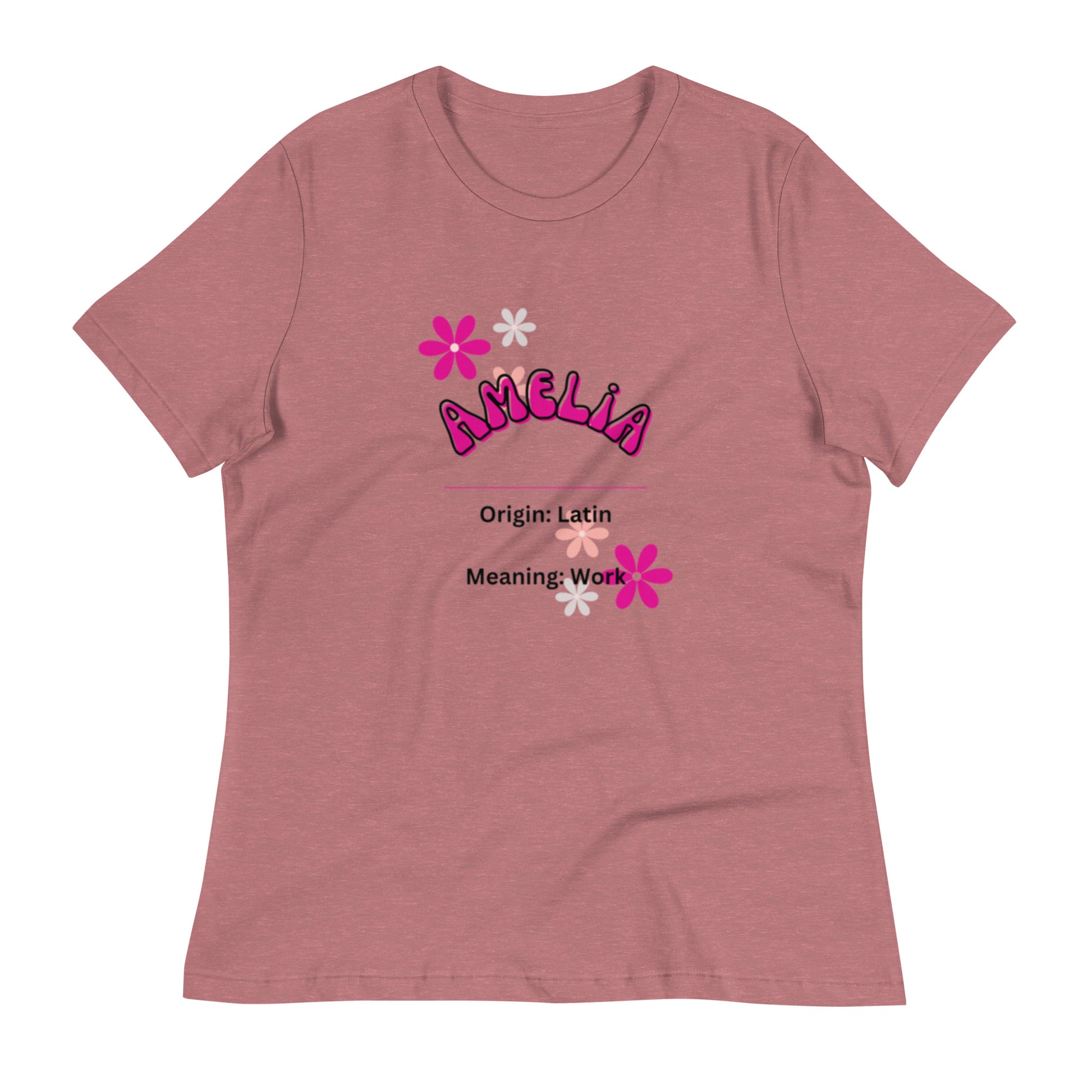 Amelia Name | Short Sleeve | Women's Relaxed T-Shirt   - #tag1# - #tag2# - 