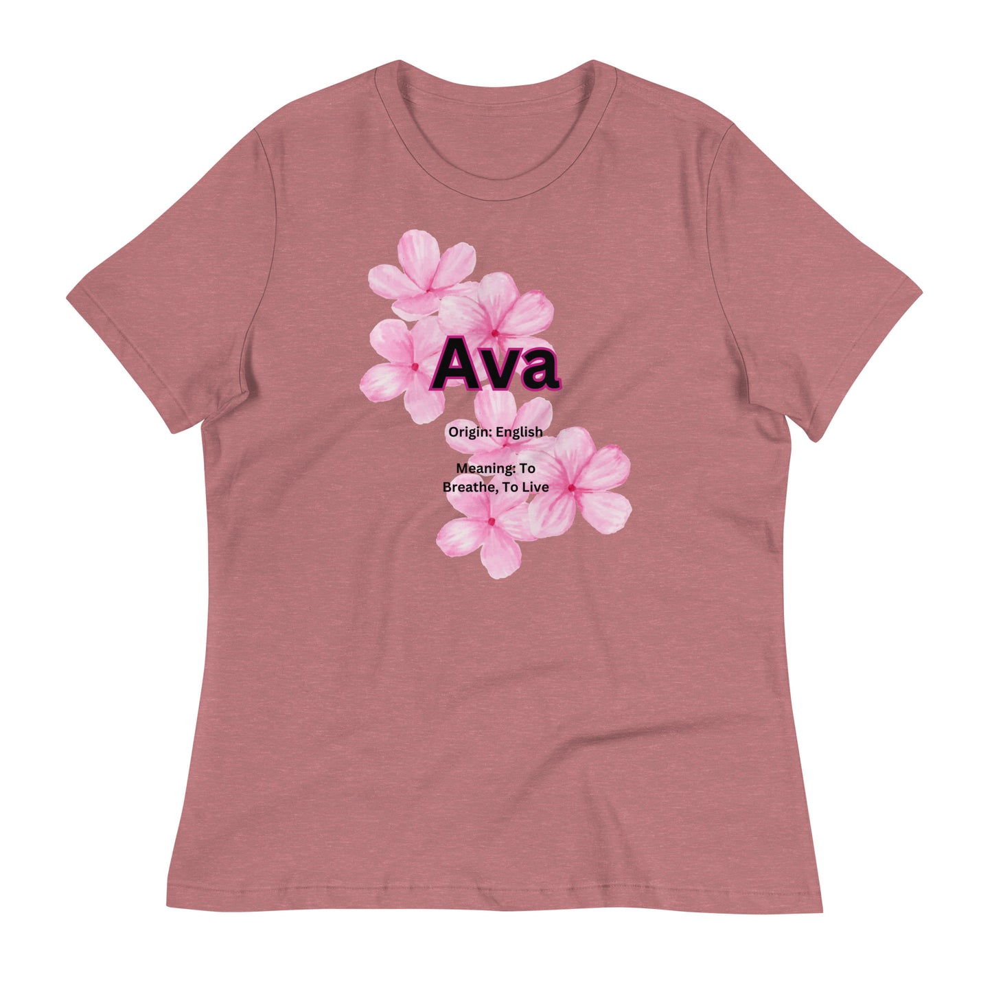 Ava Name | Short Sleeve | Women's Relaxed T-Shirt   - #tag1# - #tag2# - 