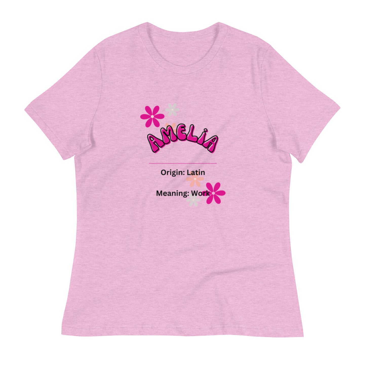 Amelia Name | Short Sleeve | Women's Relaxed T-Shirt   - #tag1# - #tag2# - 