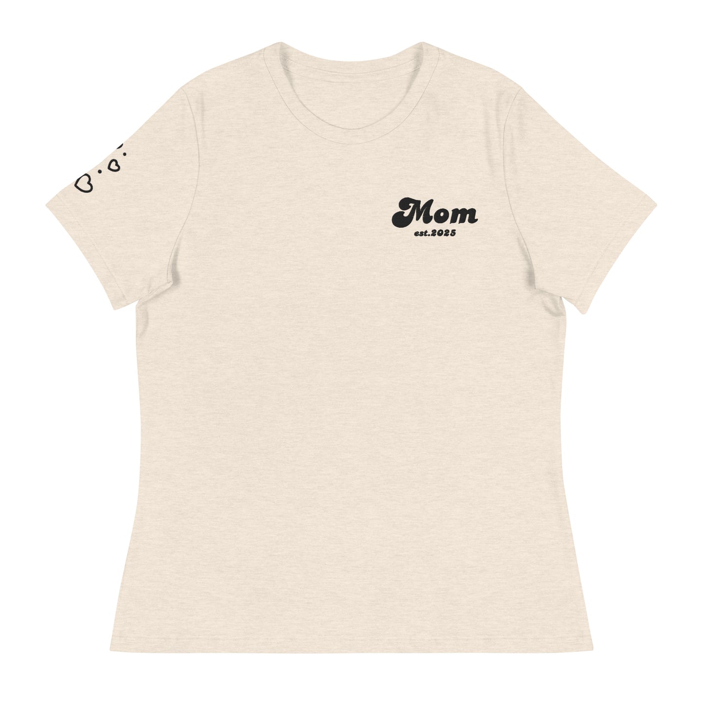 Mom est. 2025 | Embroidered | Short Sleeve | Women's Relaxed T-Shirt   - #tag1# - #tag2# - 