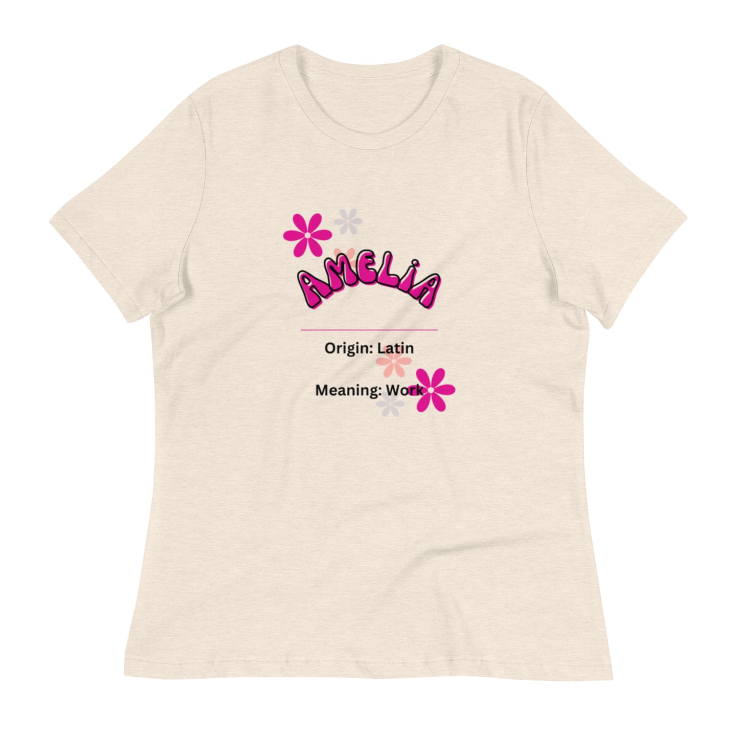 Amelia Name | Short Sleeve | Women's Relaxed T-Shirt   - #tag1# - #tag2# - 