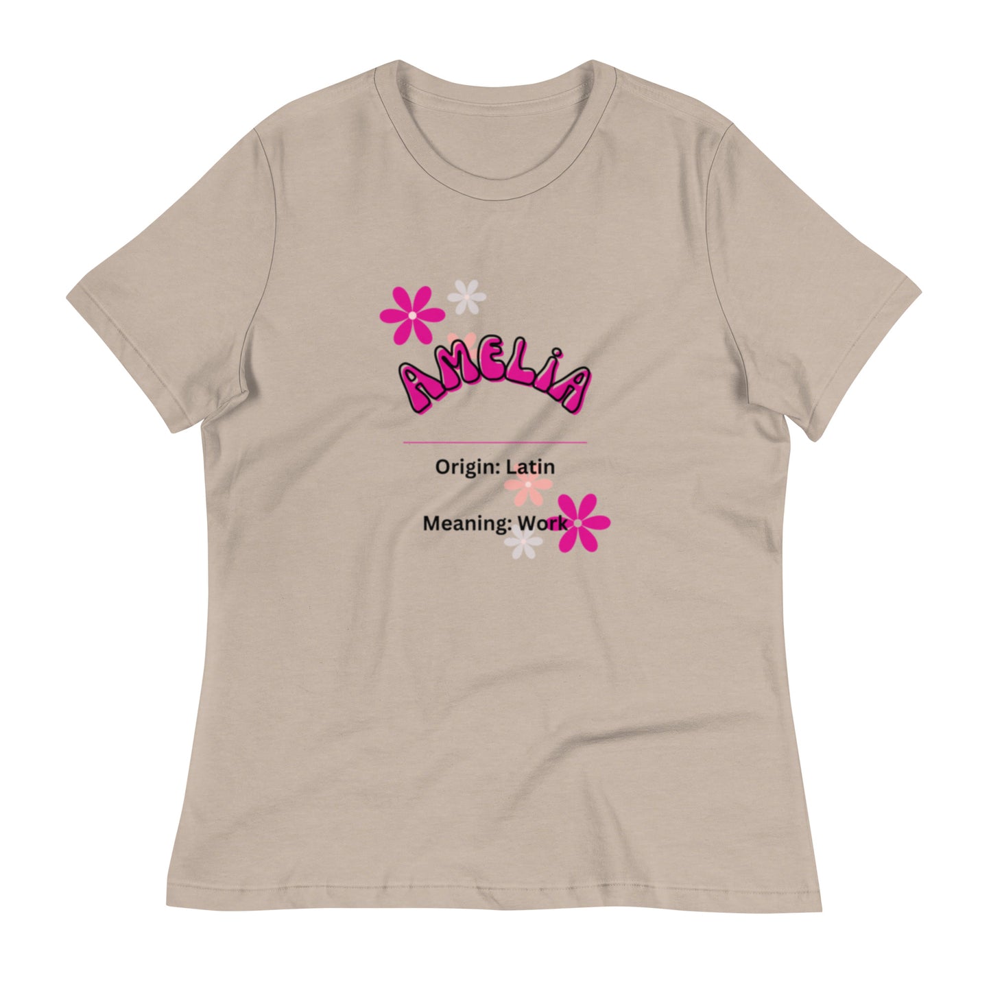 Amelia Name | Short Sleeve | Women's Relaxed T-Shirt   - #tag1# - #tag2# - 