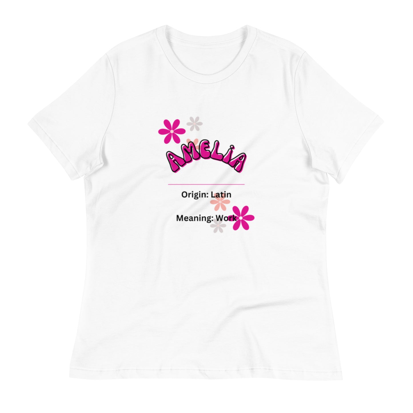 Amelia Name | Short Sleeve | Women's Relaxed T-Shirt   - #tag1# - #tag2# - 