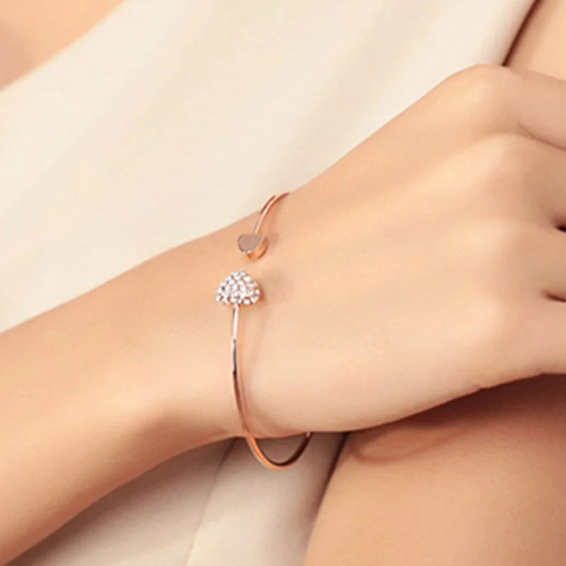 Kristall-Doppelherz-Armband